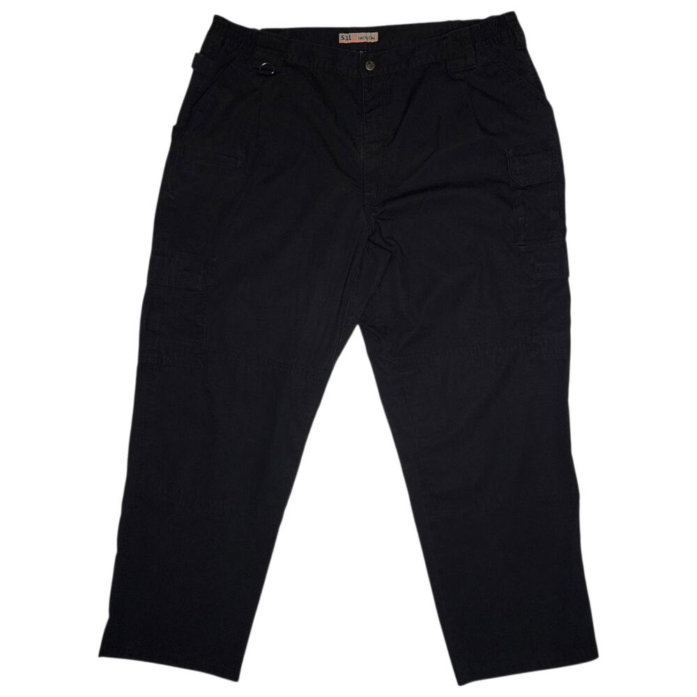 5.11 Tactical Series Mens Ripstop Cargo Pants Size 42x30 Black Elastic Waist
